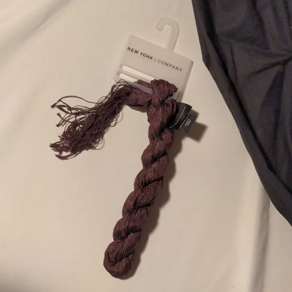 New York & Company 100% Silk 72" Mocha Mousse Crinkle Scandi Scarf 🔥HP 11-19-24 - Picture 5 of 8